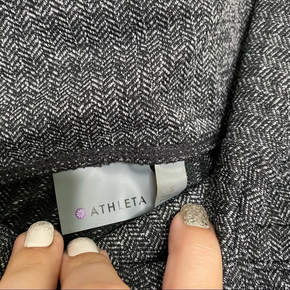 Athleta Gray Herringbone Metro High Waisted Full Length Leggings Size Small - Picture 4 of 10
